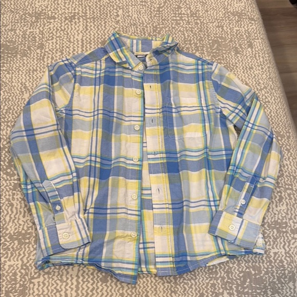 The Children's Place Plaid Button Down Shirt in Blue and Yellow - Picture 1 of 1